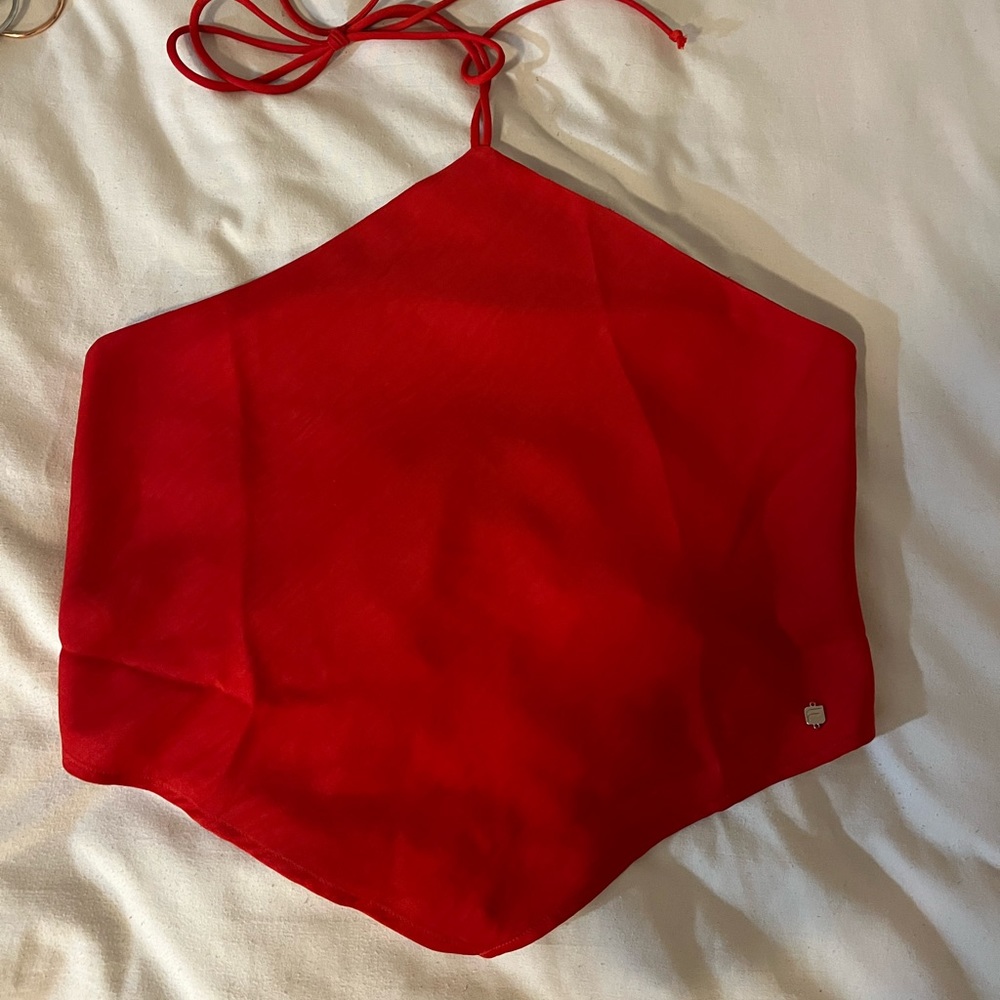 Fabletics Red Scarf Tie Tank